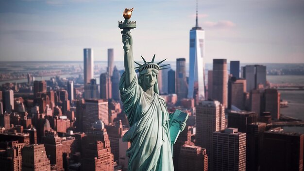 La Statue de la Liberté à New York, symbole américain des États-Unis.