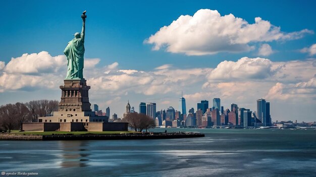 La Statue de la Liberté à New York, symbole américain des États-Unis.