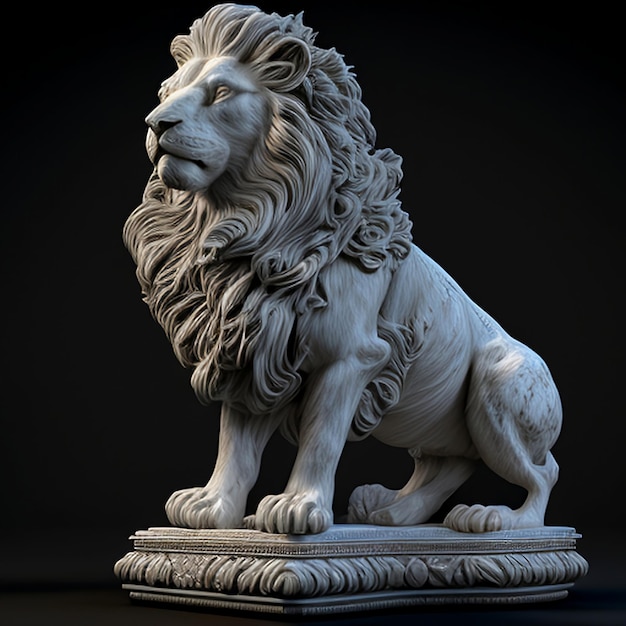 Statue d'un lion créée avec l'intelligence artificielle