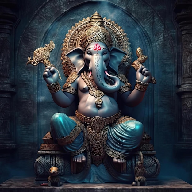 Une statue de Lord Ganesha, le dieu à tête d'éléphant et éliminateur d'obstacles