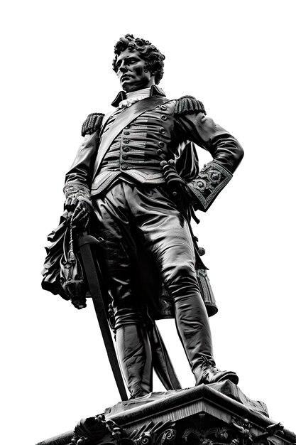 Statue noire de l'amiral de l'homme