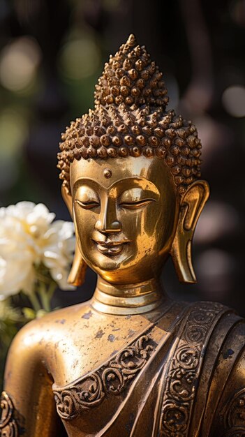 Une statue en or d'un bouddha