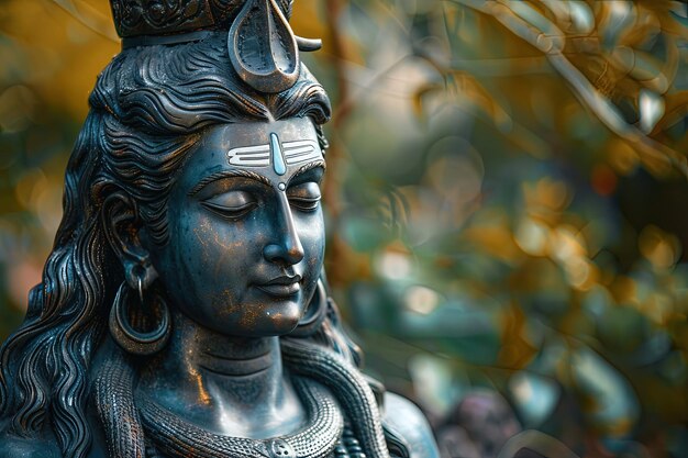 Photo une statue d'une personne avec une couronne sur la tête