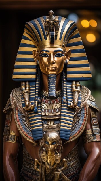 une statue d'un pharaon