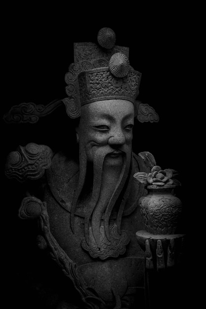 Statue, pierre, noblesse chinoise, dans, thailand, temple