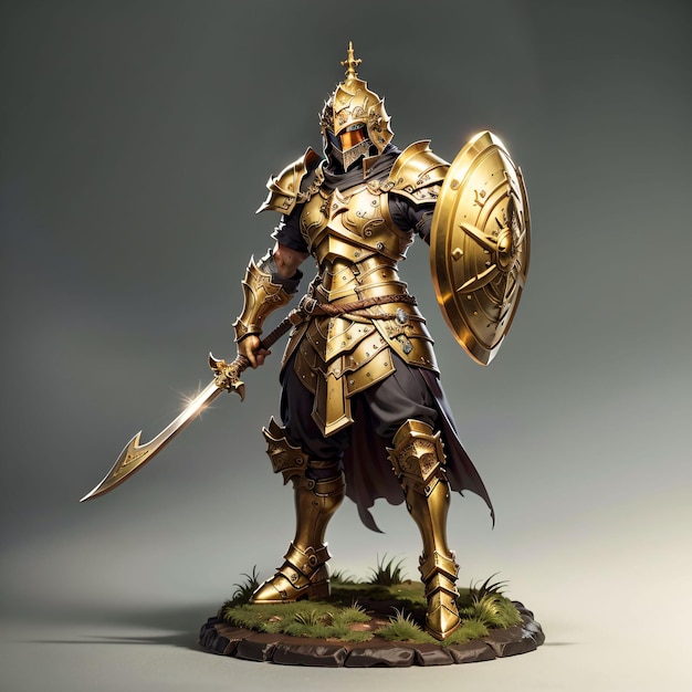statue de soldat d'or