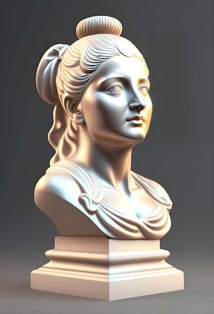 Une statue de visage de femme