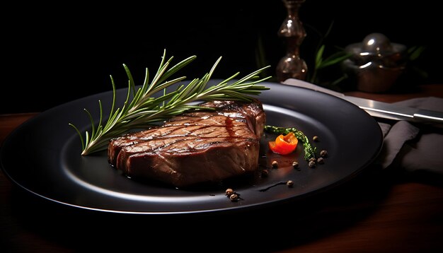 steak au romarin et thym génératif ai