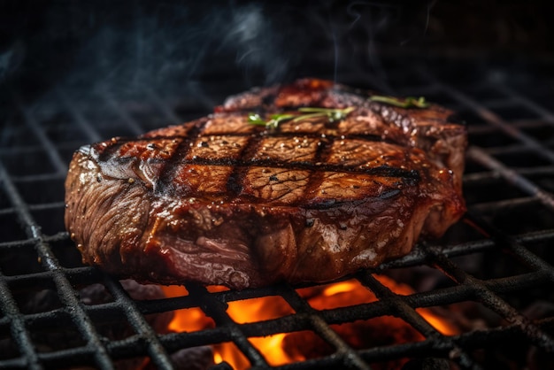 Steak barbecue sur le gril