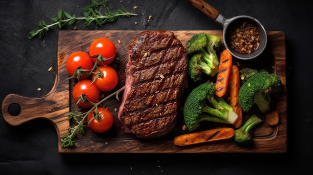 Le steak de boeuf est grillé