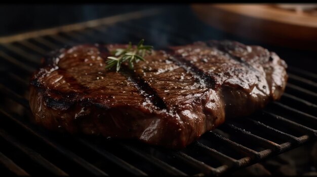 Le steak de boeuf est grillé