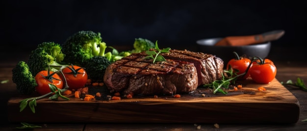 Le steak de boeuf est grillé