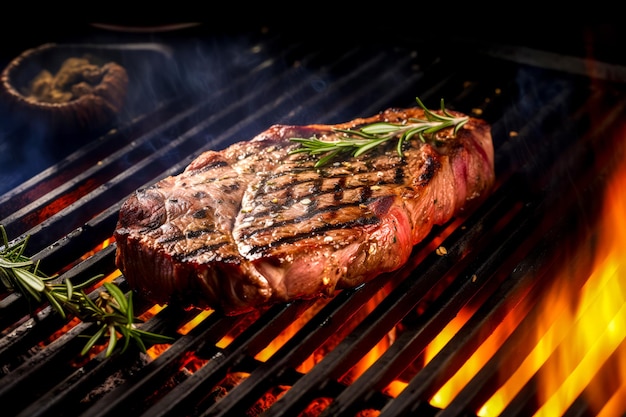 steak de bœuf grillé sur BBQ généré par ai