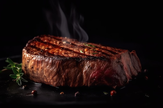 steak de boeuf grillé sur fond