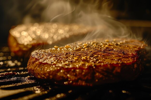 Un steak brûlant est un délice dans une cuisine vibrante