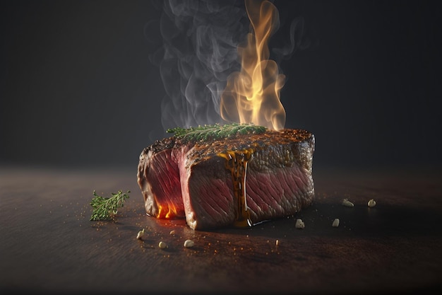 Un steak de contre-filet riche et savoureux grillé