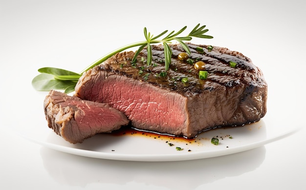 Un steak avec une coupe de viande dessus