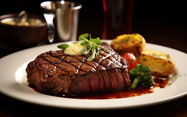 Un steak délicieux à l'eau de bouche