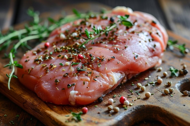 Steak de dinde crue à griller avec du thym