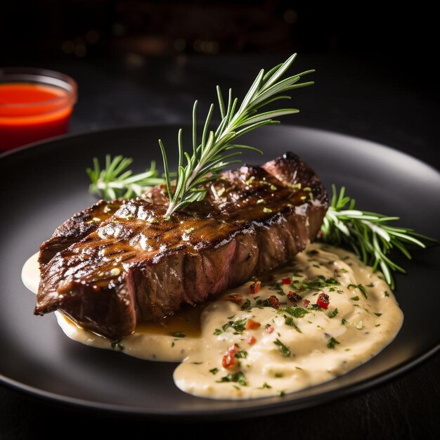 steak avec du persil à part