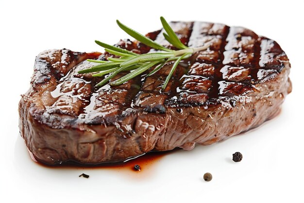 Steak sur fond blanc