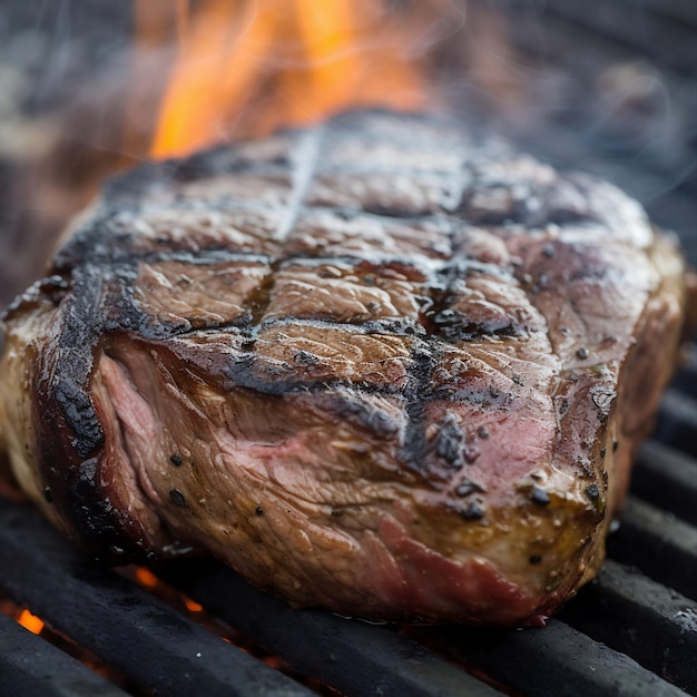 Un steak sur le gril.