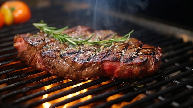 steak grillé au four filet de bœuf fermé et focalisation sélective IA générative