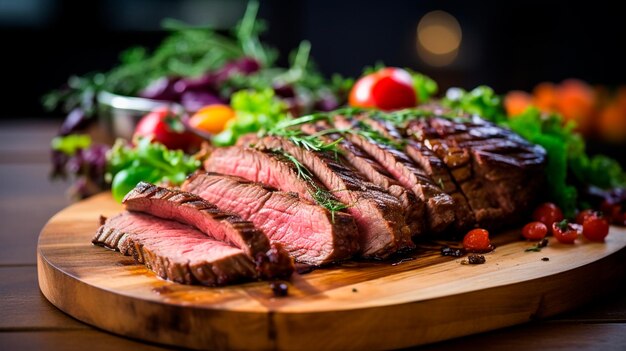 steak grillé aux légumes herbes épices herbes fraîches et épices IA générative