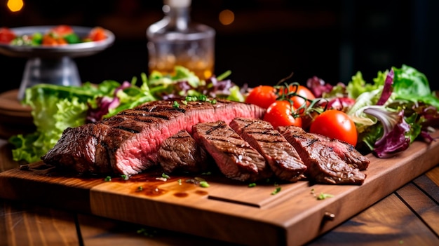 steak grillé aux légumes herbes épices herbes fraîches et épices IA générative