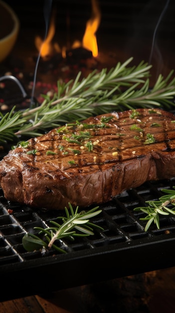 steak grillé, fond d'écran HD 8K, image photographique