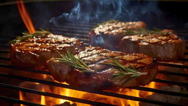 steak grillé sur le gril