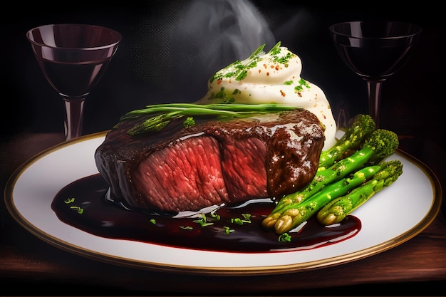 Photo steak grillé et purée de pommes de terre