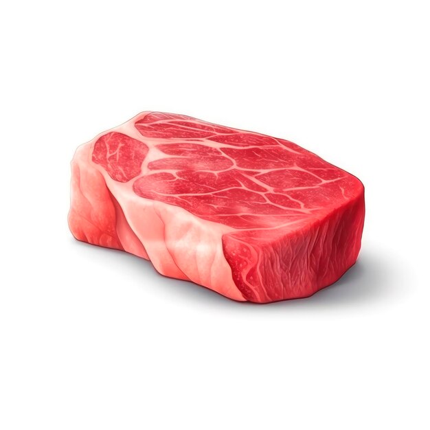 Steak juteux sur fond blanc