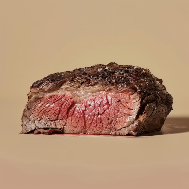 Photo steak juteux sur fond brun