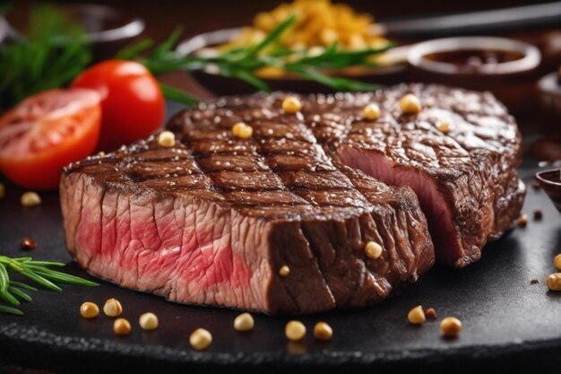 Un steak juteux sur le gril