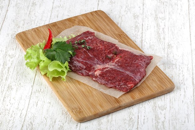 Steak de machette cru