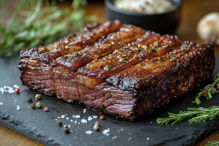 Photo un steak avec un petit morceau de viande sur le côté