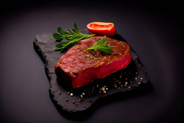 Steak sur planche de bois Generative AIxA