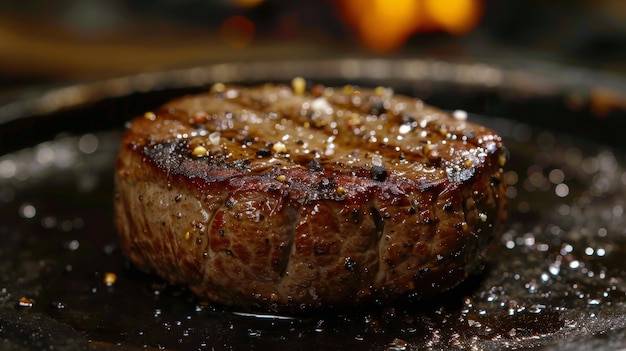 Steak sur la poêle à frire