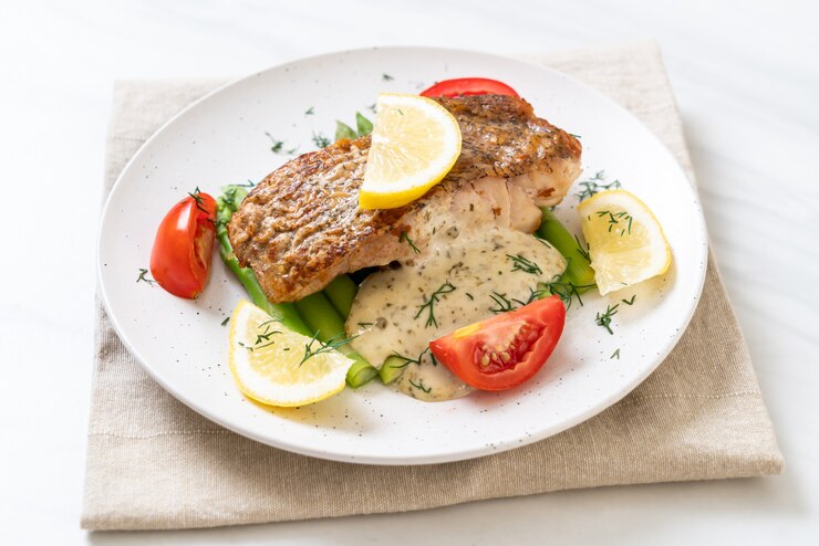 Photo steak de poisson grillé