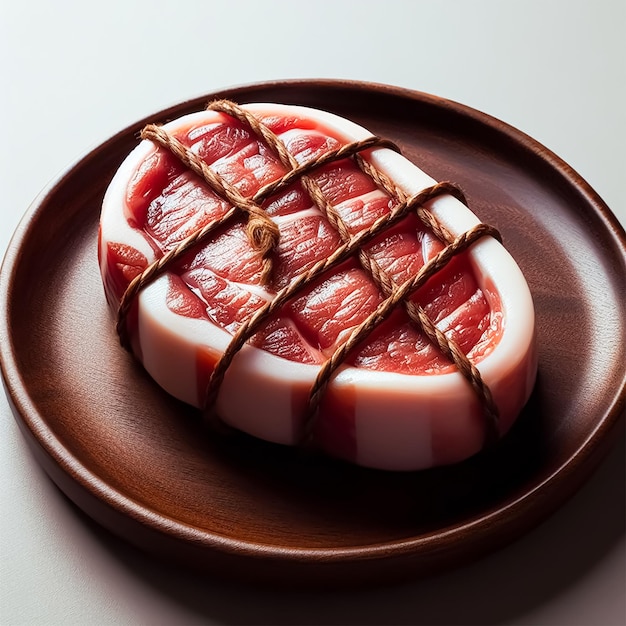 Steak de porc avec un beau motif de texture