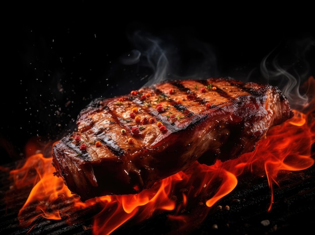 Steaks de bœuf grillés avec du piment et du sel