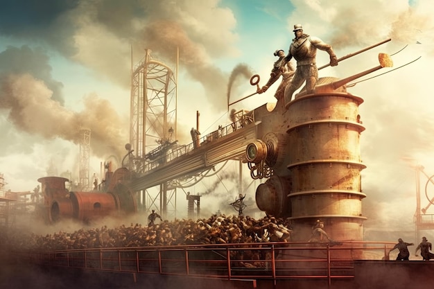 Steampunk jeux olympiques illustration générative ai