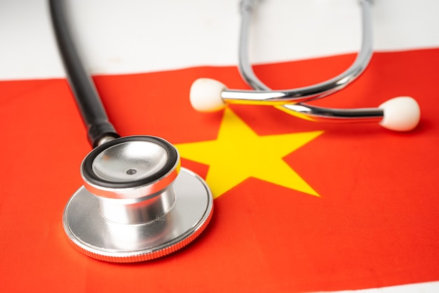 Stéthoscope sur le drapeau de la Chine