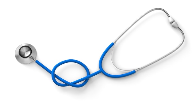 Stéthoscope sous forme de noeud un symbole d'interdiction ou de refus de traitement médical d'isolement