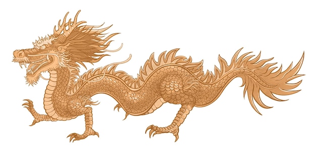 Sticker chinois de dragon png d'or illustration du zodiaque de l'animal fond transparent