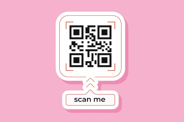Sticker code QR Arrière-plan rose