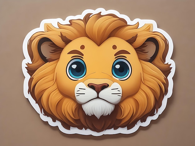 Sticker avec le lion sur fond blanc_02