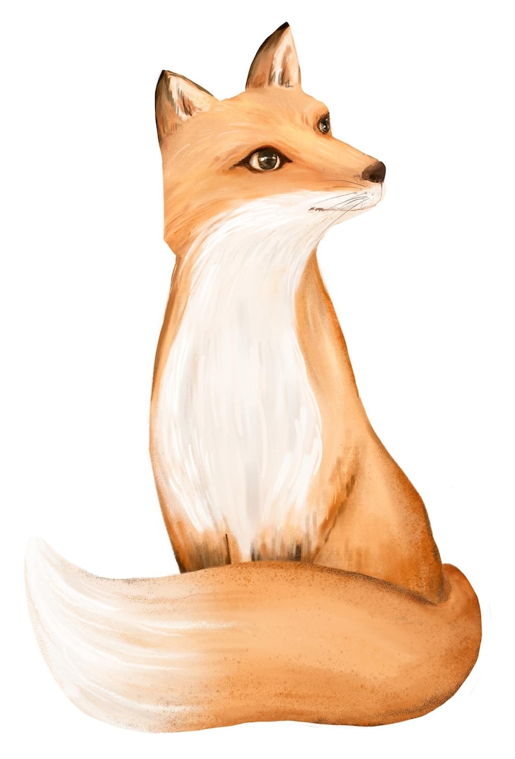 Photo sticker png de renard avec une illustration d'animal mignon à fond transparent
