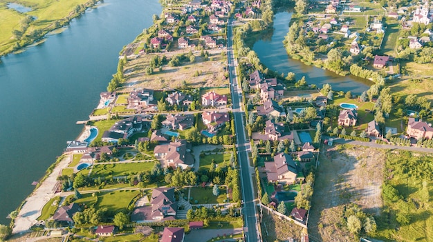 Stock image aérienne d'un quartier résidentiel